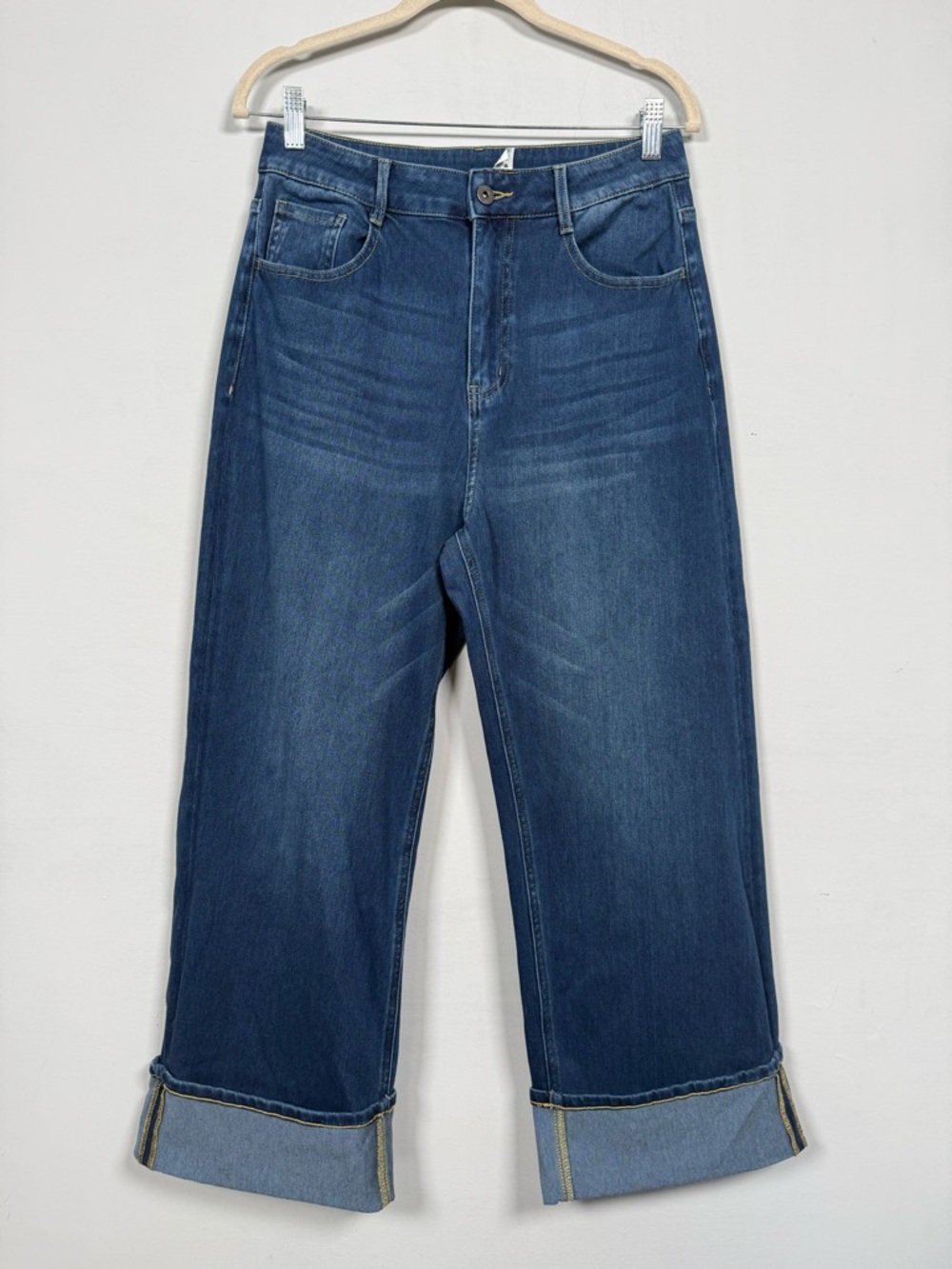 Halara Flex™ Mid Rise Rolled Hem Casual Straight Leg Jeans, Size M